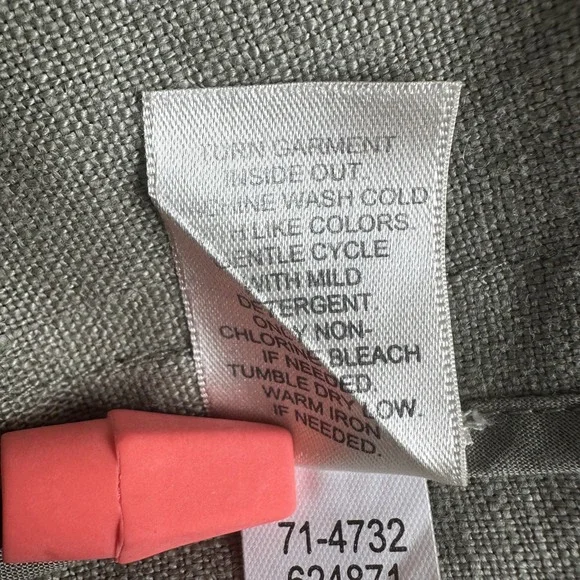 J. Jill Sage Green 100% Linen Embroidered Button Up Jacket Womens XL Lagenlook - Picture 9 of 12